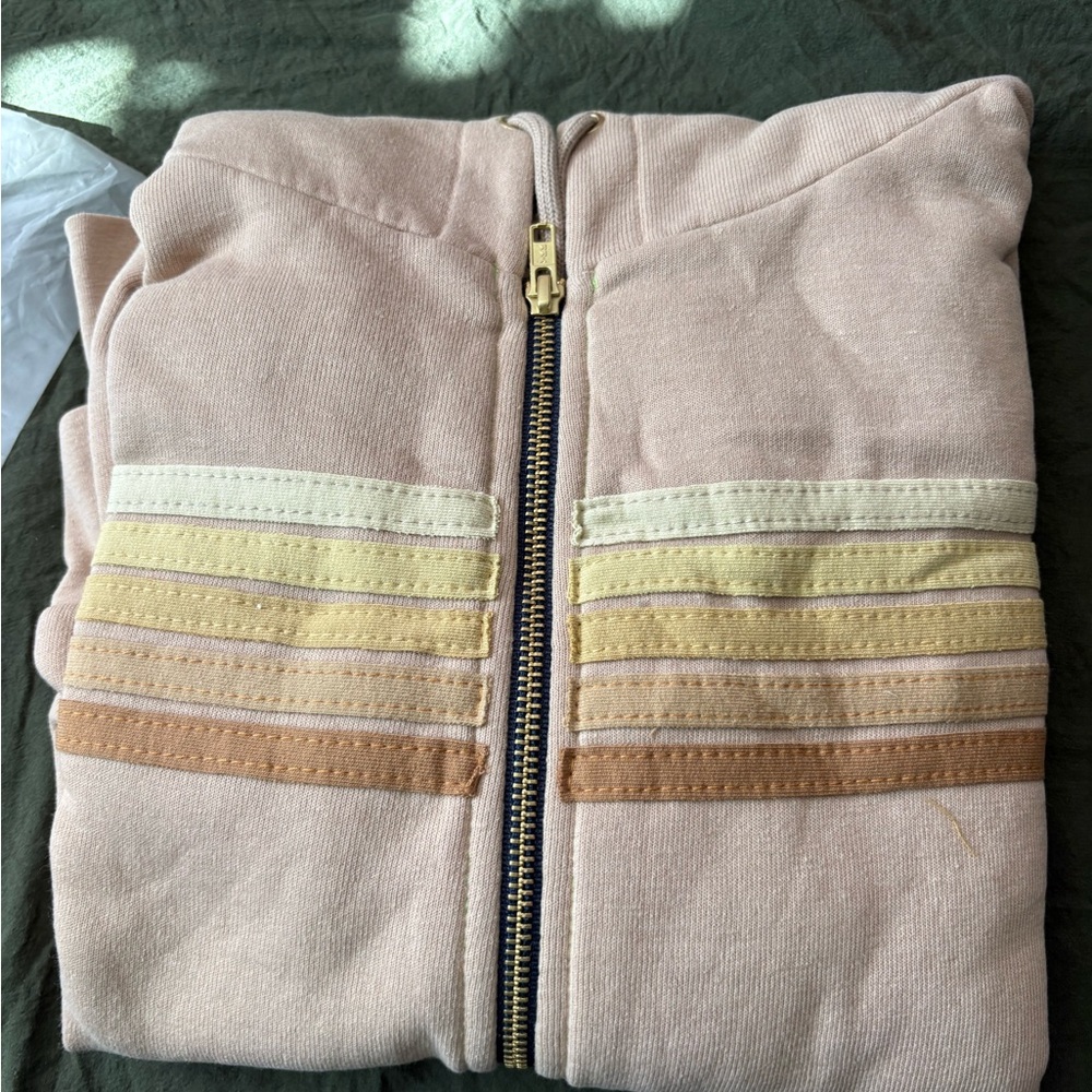 Aviator Nation Pink and Tan Bomber Jacket
